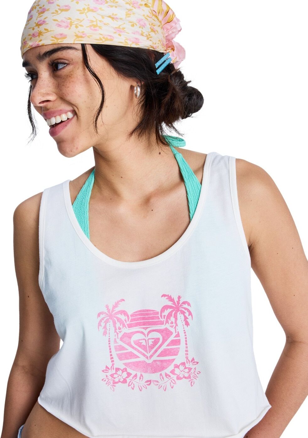 Tanktop ROXY "Magic Sunset Crop", Damen, Gr. XL, weiß (coconut milk), Obermaterial: 100% Baumwolle., Tops Tanktop