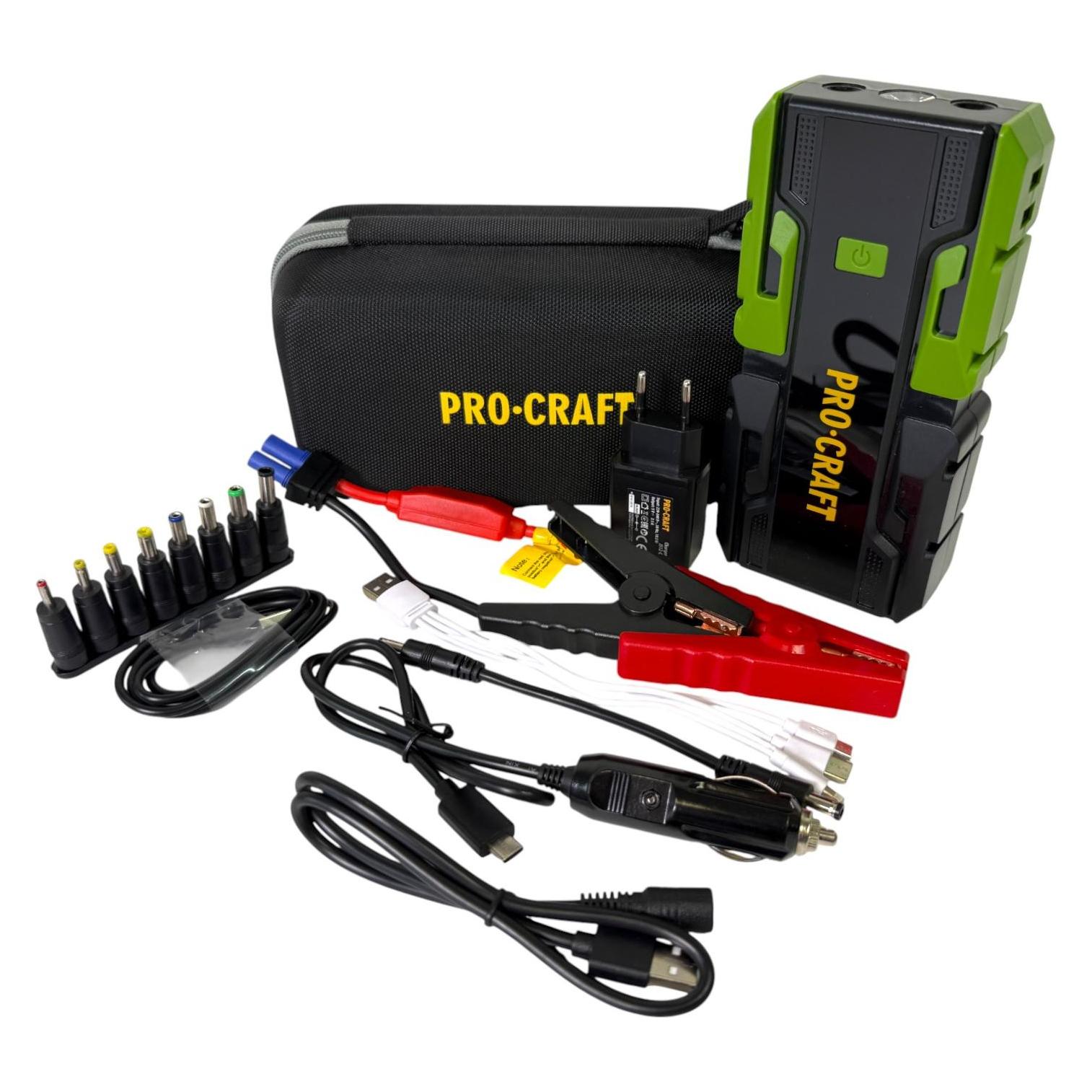 Procraft JS-12NE Starthilfegerät 600 A mit Powerbankfunktion (1200 A, 12000 mAh) (JS-12NE)