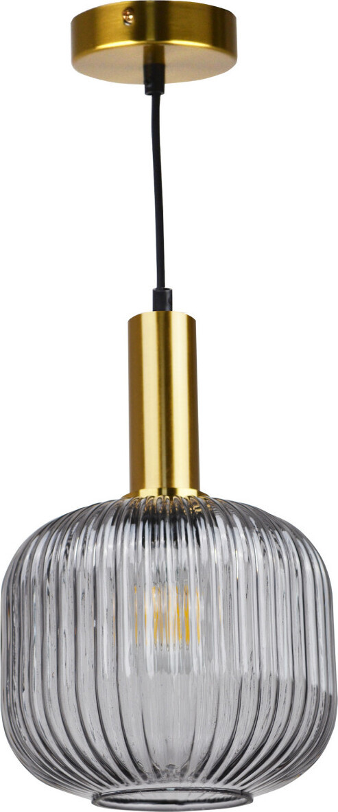 Goldlux (Polux) Hanglamp Cumbria met Gerookt Glas en E27 fitting