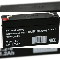 Powery Bleiakku (multipower) MP1,2-6 kompatibel mit Panasonic LC-R061R3PG