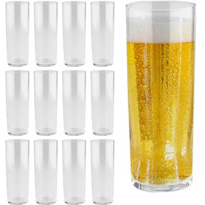 Van-Well Biergläser Kölnerstangen, mit Füllstrich, Bierstange, aus Glas, 0,2 Liter, 12 Stück