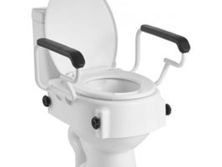 VEVOR Toilettensitzerhöhung Toilettenerhöhung mit gepolsterten Armlehnen & 136 kg Tragkraft, höhenverstellbarer (3-stufig) erhöhter Toilettensitz für ältere Menschen Senioren Behinderte