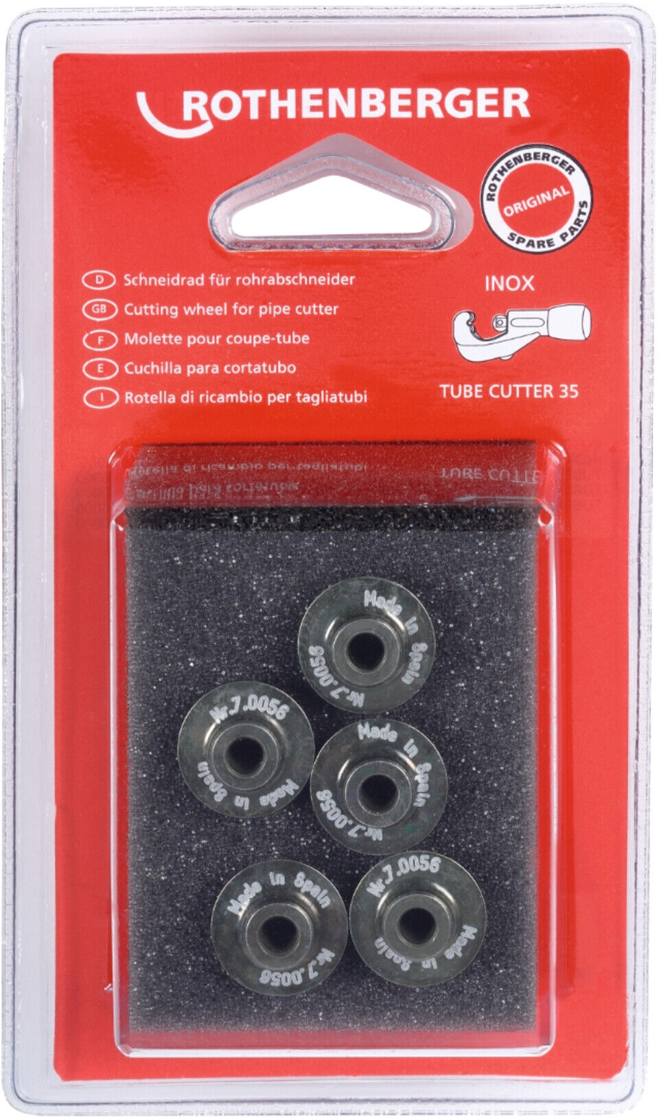 Rothenberger Schneidrad INOX für TUBE CUTTER 35/42 Pro und TC 42 XL, aus Edelstahl, 070056D)