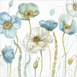 FOTOTAPETE Blüten in Gold und Blau 288/288 cm