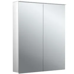 Emco flat 2 Design Aufputz-Lichtspiegelschrank 979706402 600x711mm, LED, mit Lichtsegel, 2-türig, Aluminium