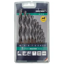 Alpen Spiralbohrersatz 1 - 10 HSS, flexibel , 10-teilig , Sprint Master TM10