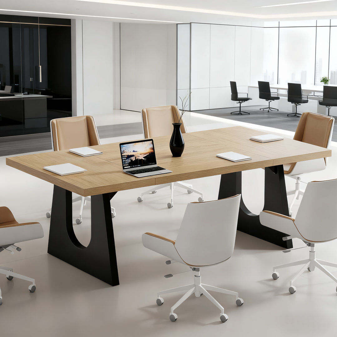 Blue Elephant 180 cm Rectangle Conference Table Oak 8