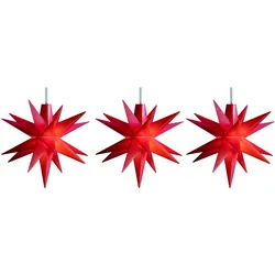 Novaliv, Weihnachtsbeleuchtung, Weihnachtsstern LED Dekosterne 3er Sparset Rot 12cm Timerfunktion + Fernbedienung mit 1,5m