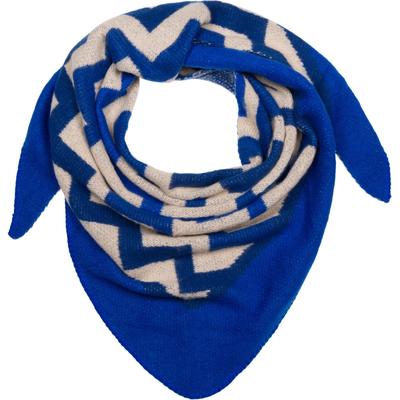 XXL-Schal STYLEBREAKER "Web Dreiecktuch Zick-Zack", Damen, blau (blau, dunkelblau), Obermaterial: 60% Viskose CV. 40% Wolle WO., Modisch, Modetücher