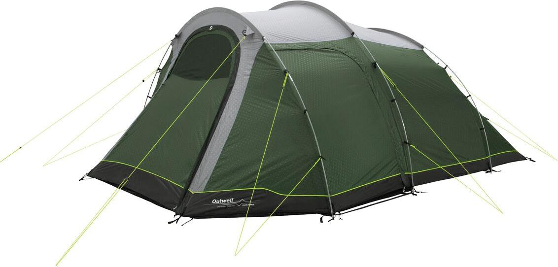 Outwell Earth 5 Plus Zwei-Raum-Tunnelzelt für 5 Personen, Grün, Grau | Outwell