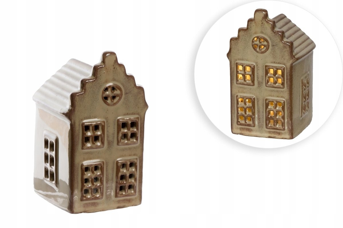 Keramisch Huisje met LED - Sfeervolle Tafeldecoratie