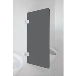 Hochwertige Urinaltrennwand Torino mit abgerundeten Ecken Quarzgrau