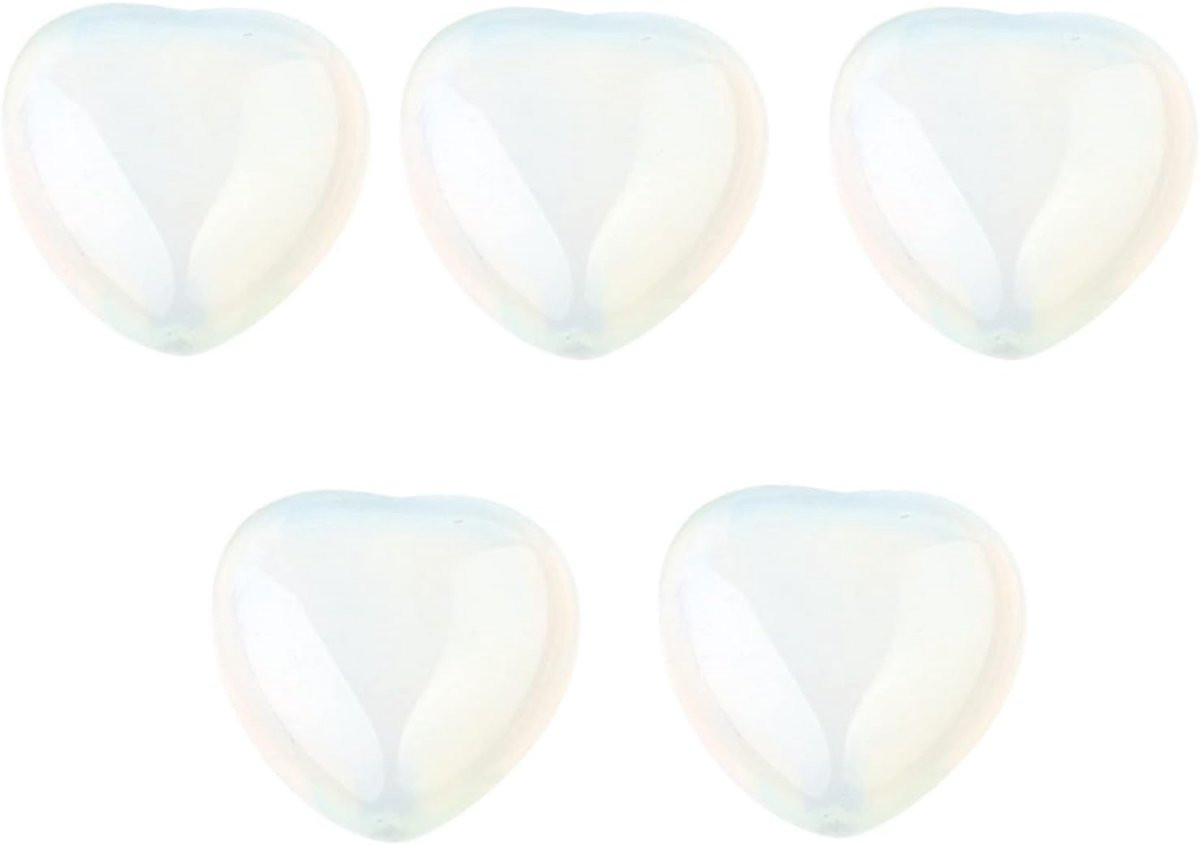 Set van 5 hartvormige kristallen edelstenen in multicolor voor decoratie en balans