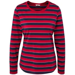 Tchibo - Langarm-Sportshirt - Damen - Gr. S - blau/gestreift