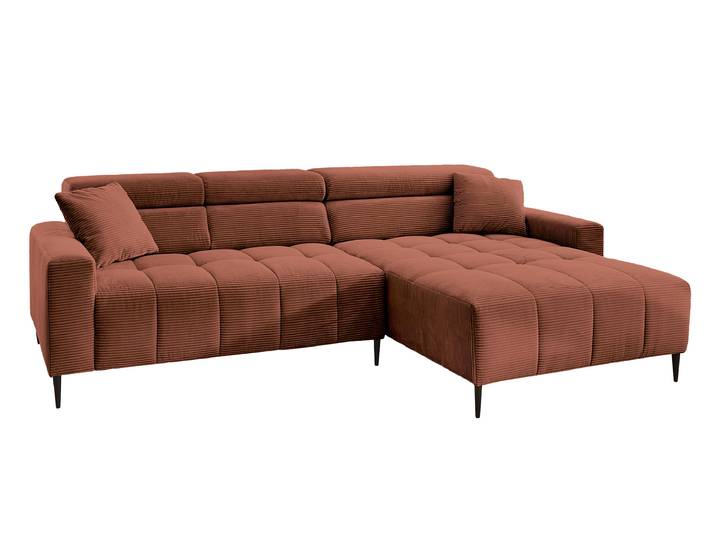 Ecksofa Cord rost elektrisch ausfahrbar 256 cm - OT rechts - SIMPLE