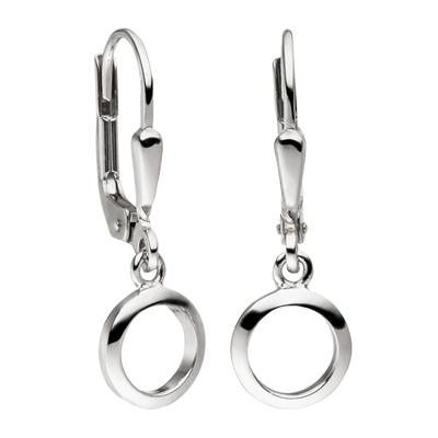 Paar Ohrhänger JOBO "Kreis-Ohrringe", silber (silber 925), Ohrringe, Damen, Silber 925 (Sterlingsilber), 925 Silber rhodiniert