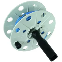 Dehn 585320 Drahthaspel K-grau B 40mm m. Buchse u. 50m Litze 0,75mm2 blau m. Bananenstecker DH K 40 BS ML0.75 L50M BL DHK40BSML075L50MBL