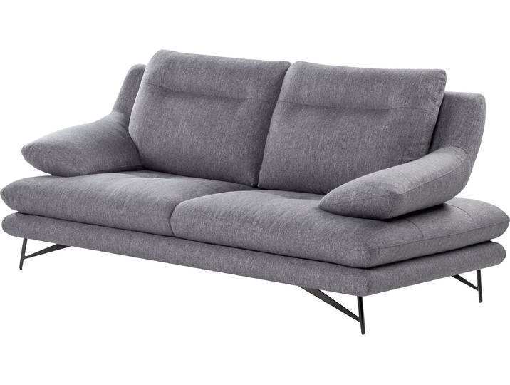 2-Sitzer Sofa, Struktur (100% Polyester), Grau 180×90 cm, Mit Sitztiefenverstellung, Modern, Calia Italia