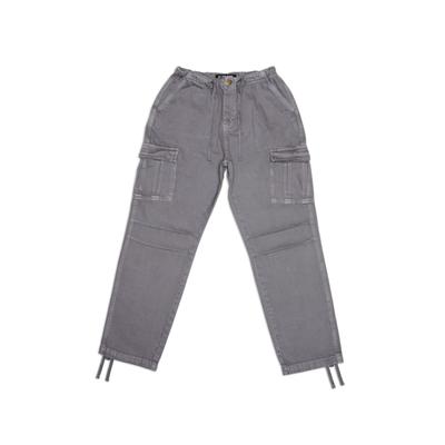 Cargohose 2Y STUDIOS "2Y Studios Lunas 2-Pocket Cargo Pants", Herren, Gr. 33, Normalgrößen, grau, 100% Baumwolle, unifarben, normal, Hosen Cargohose
