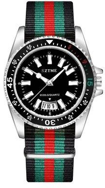 Uplifted Finds Men Nylon Strap Calendar Watch Quartz Night Light silver black