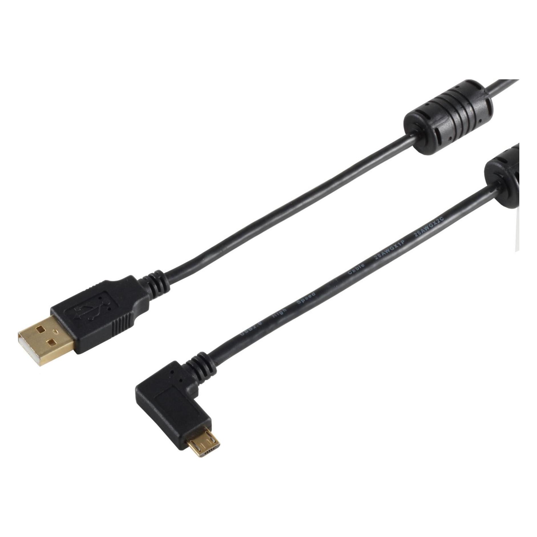 Shiverpeaks USB Kabel USB A ST auf USB Micro B ST 90? Winkel rechts 1,0m (1 m, USB 2.0) (13-10001)