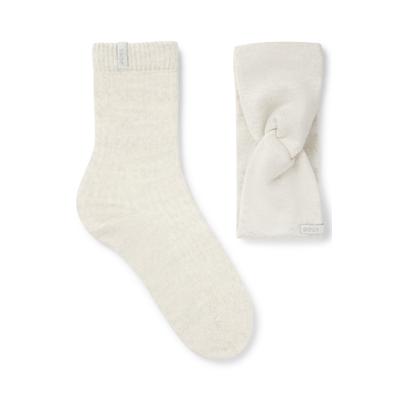 Socken BOSS "RS&Band Giftset W", Damen, Gr. 36-42, weiß (open weiß 119), Elasthan, Viskose, Wolle, Socken Socken, 1 Paar Socken + Stirnband