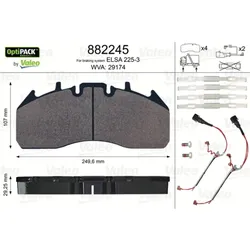 Bremsbelagsatz Scheibenbremse VALEO 882245