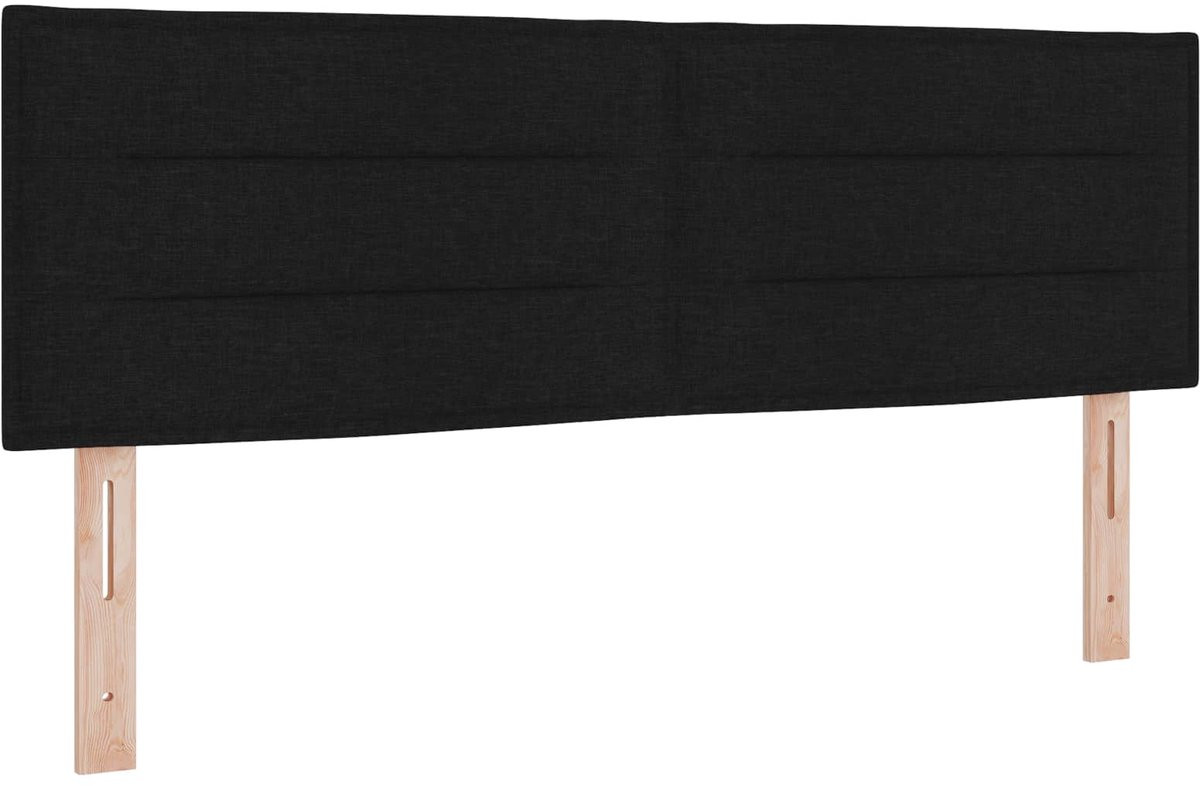 vidaXL LED Hoofdbord met LED-stripverlichting Zwart Stof