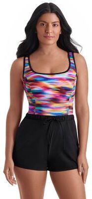 Plus Size Women's Binded Scoopneck Runaround by Shape Solver Sport in Seaglass (Size 24)