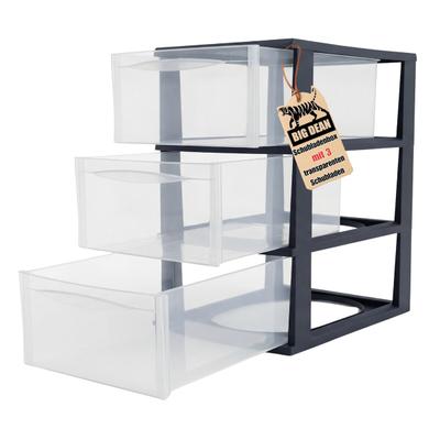 Große Schubladenbox A4 Schubladenschrank Schreibtisch Organizer Transparent mit extra hohen Schubladen