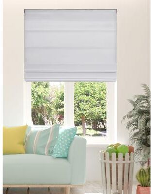 Arlo Blinds White Light Filtering Cordless Fabric Roman Shades