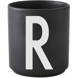 Aj Becher Buchstabe R schwarz aus Porzellan