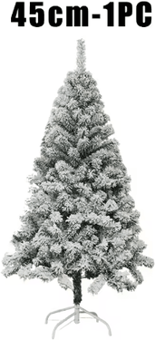 Inspire Picks White Flocked PVC Christmas Tree Realistic Snow Effect Artificial Pine For Festive Displays 1pc christmas Tree Height: 45cm