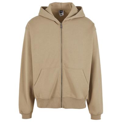 Strickpullover DEF "DEF Herren DEF Zip Hoody", Herren, Gr. M, beige (dust), 80% Baumwolle, 20% Polyester, unifarben, normal, ohne Ausschnitt, Pullover Strickpullover