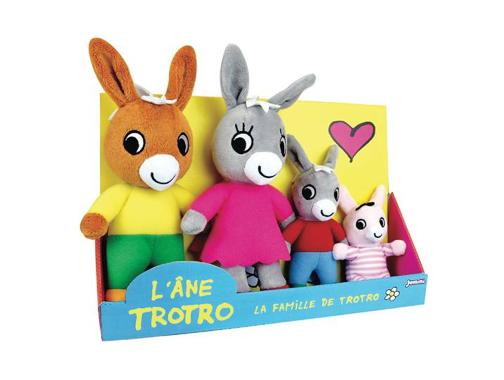 TROTRO COFFRET FAMILLE 4 PELUCHES 24CM