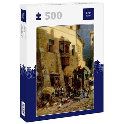 Lais Puzzle Carl Spitzweg - Zollstation in Zirl in Tirol (Zweierlei Reisen) 500 Teile