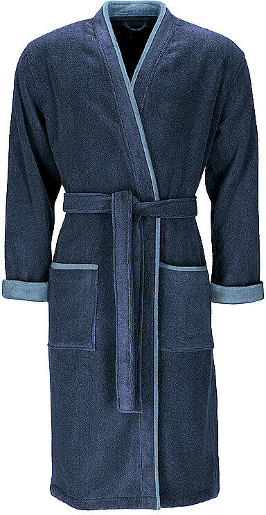 VOSSEN Herren Bademantel L AMADEUS Navy Blue dunkelblau   M M