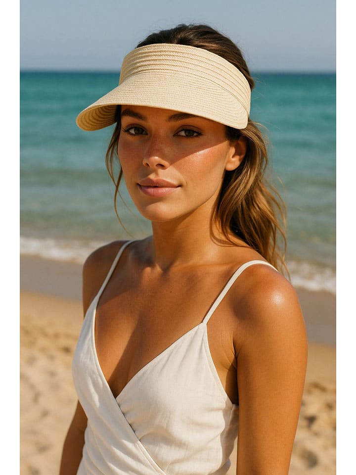 Lucky Bees Sonnenvisier in Creme - onesize