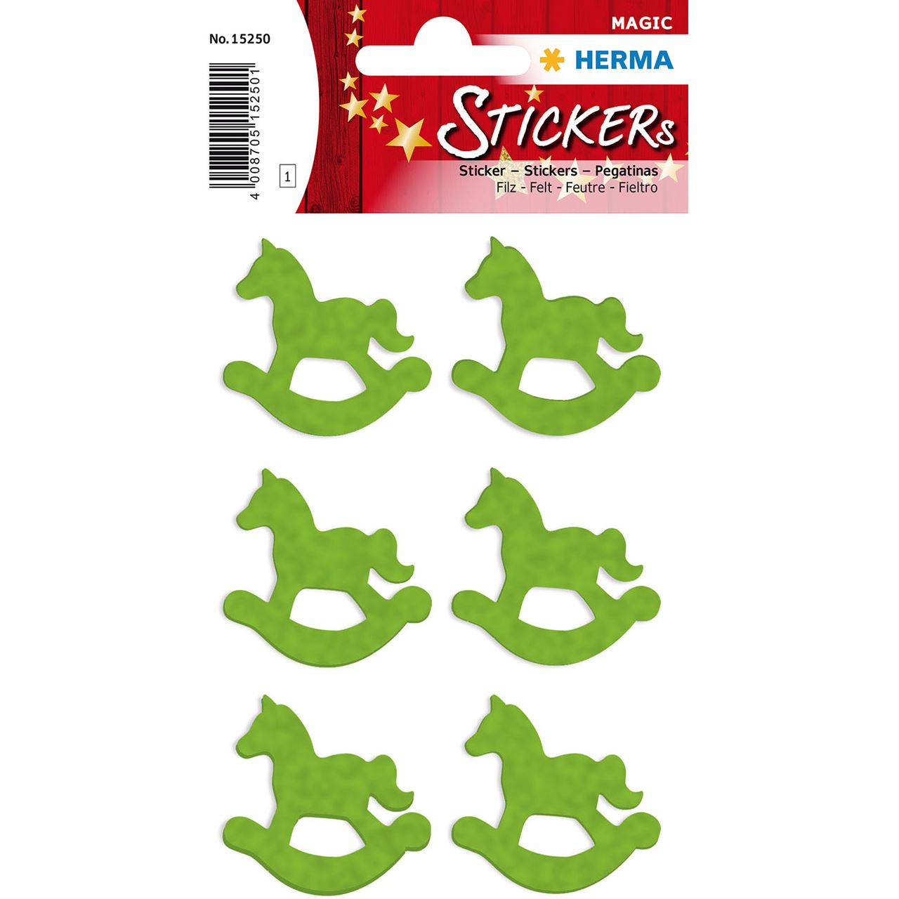 HERMA Weihnachts-Sticker DECOR Filz "Schaukelpferd", grün