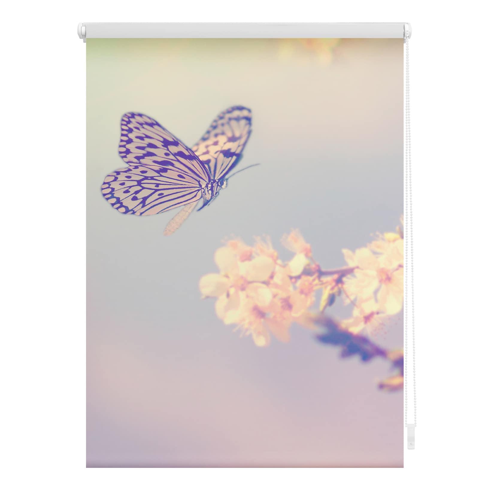 Lichtblick Rollo Klemmfix, ohne Bohren, Verdunkelung, Schmetterling - Rosa