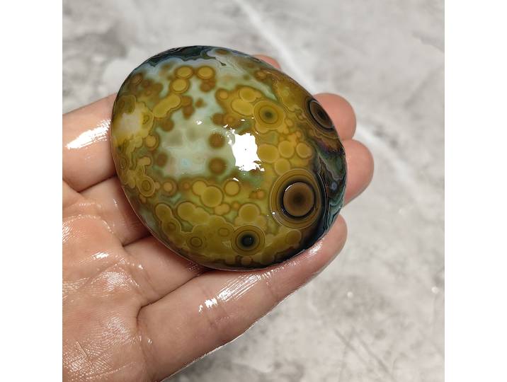 Pierres de paume en agate œil divin en relief rare pour l'équilibre des chakras, la protection contre le mal et les pratiques spirituelles Reiki