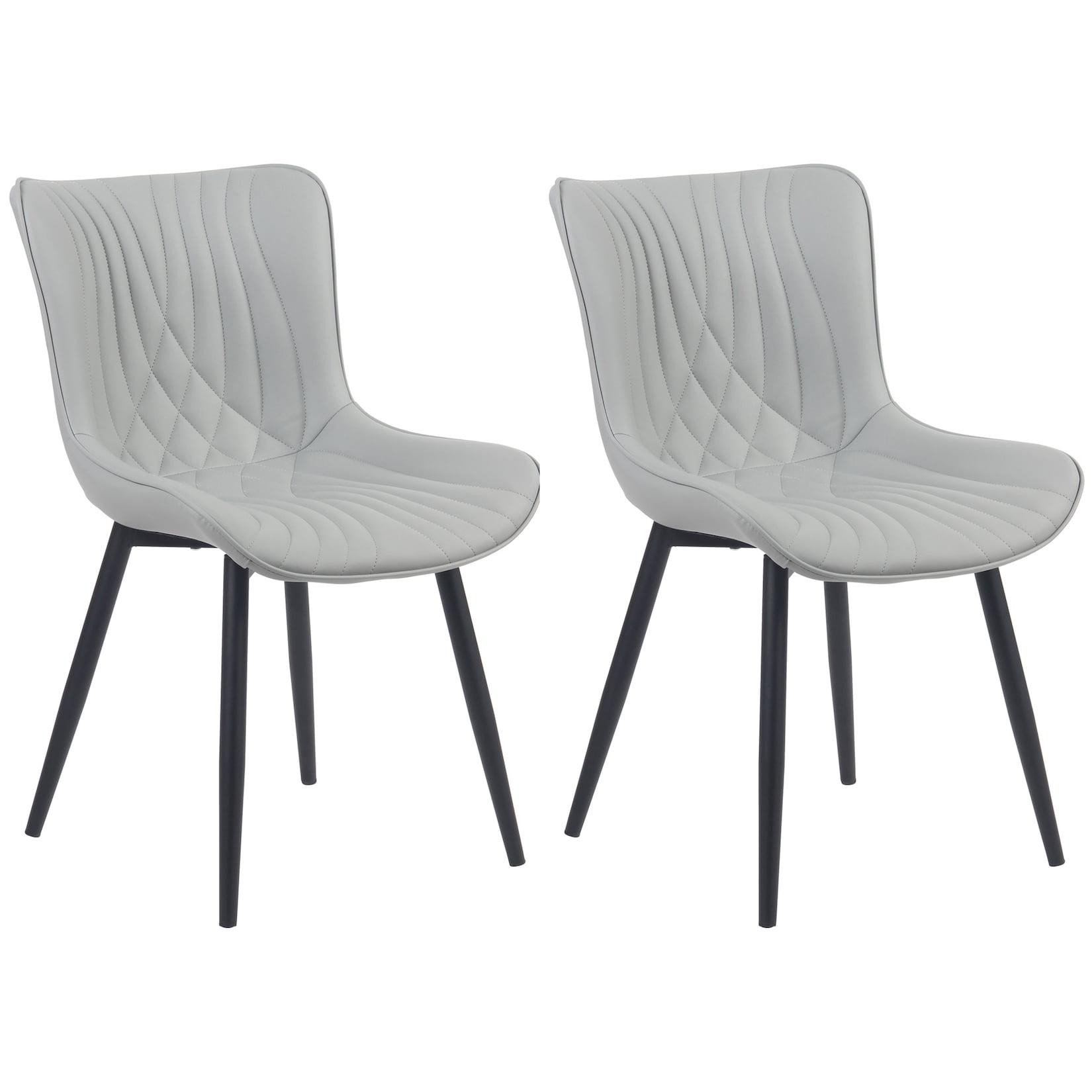 CLP 2er Set Stühle Brady Kunstleder Farbe: grau, Material: Kunstleder