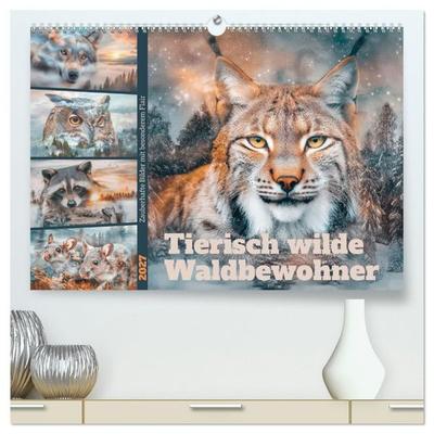 Tierisch wilde Waldbewohner (hochwertiger Premium Wandkalender 2027 DIN A2 quer), Kunstdruck in Hochglanz
