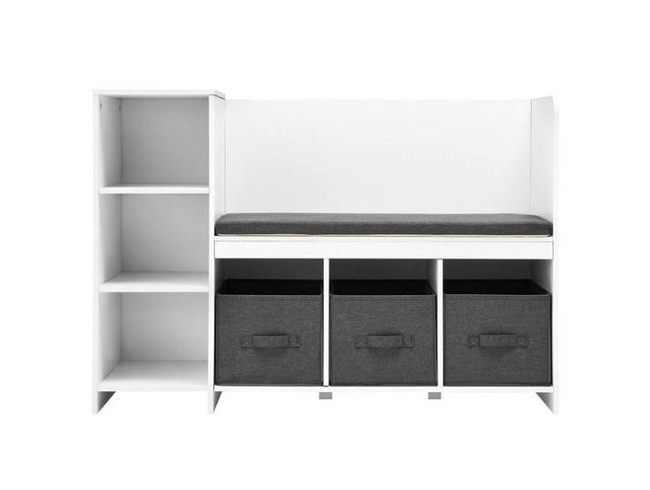 Banc de Lecture - DUOKU - ETD01 - 6 Compartiments - Coussin Amovible - Blanc