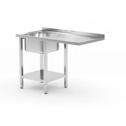 Hendi Spültisch mit Becken links und 1⁄2 Grundboden aus Edelstahl 1200x700x850mm