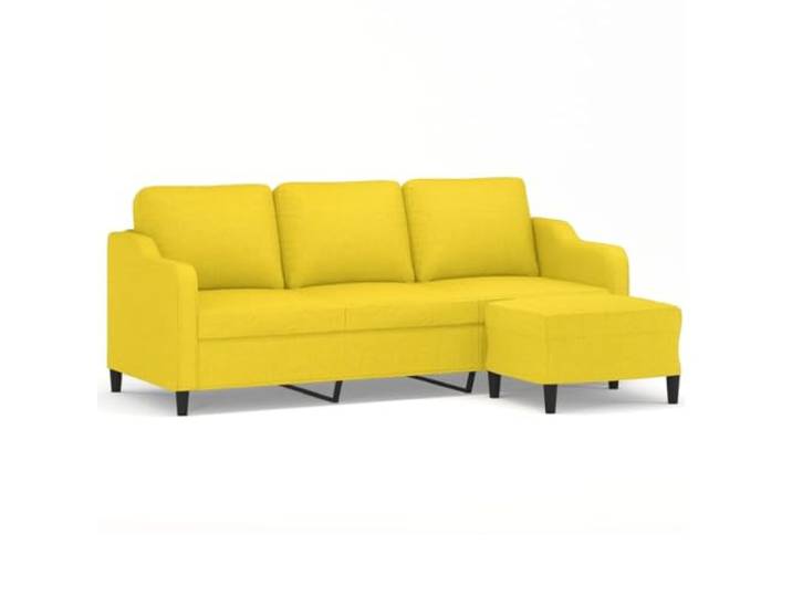 Todiikf 3-Sitzer Sofa mit Hocker Hellgelb 198cm Polstersofa Couch Set Bequemes 3-Sitzer Polstersofa mit flexiblem Beistellhocker in Hellgelb. Ideal für Ihr Wohnzimmer oder Gästezimmer.