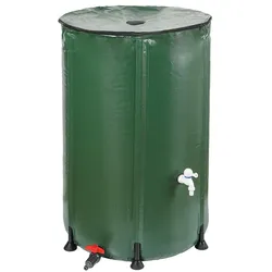 DELUKE Regentonne OLAF 250L Faltbar Kunststoff Grün 90x60x60cm Regenwassertank Gartenwassertank mit Deckel
