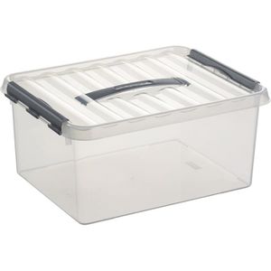 Sunware Aufbewahrungsbox Q-Line Box 78300609, 15L, mit Deckel, Kunststoff, transparent, A4, 40x30x18cm