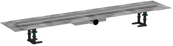 Hansgrohe RainDrain Compact Komplettset Duschrinne 56170800 für flache Installation, 1000 mm, Edelstahl gebürstet