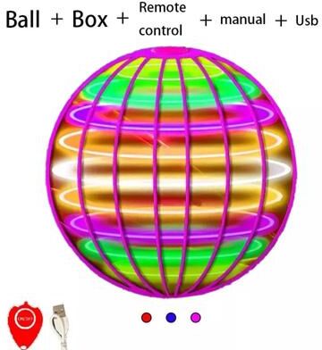 Smart Shopping Spot Flying Ball Boomerang Magic LED Drone Hover Ball LED Spinner Toy For Kids And Family purple